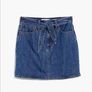 Madewell Denim Mini Skirt with Tie Waist NWOT
